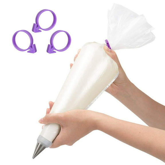 Besufy 10Pcs Pastry Bag Clips Eco-friendly High Elastic Silicone Decorative Retaining Ties for Home,Piping Fixing Rings Pastry Bag Clip