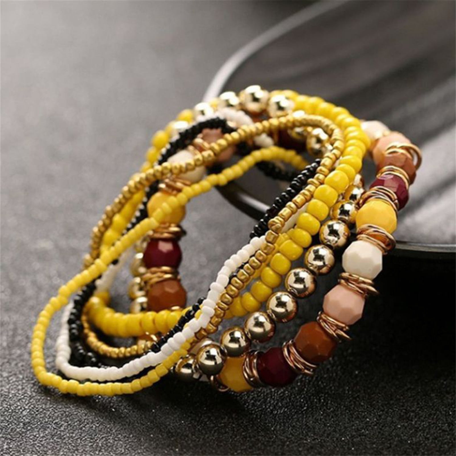 Glass seed beads 3 wrap leather bracelet, Boho wrap bracelet, Yoga med –  Bungalow Daisy