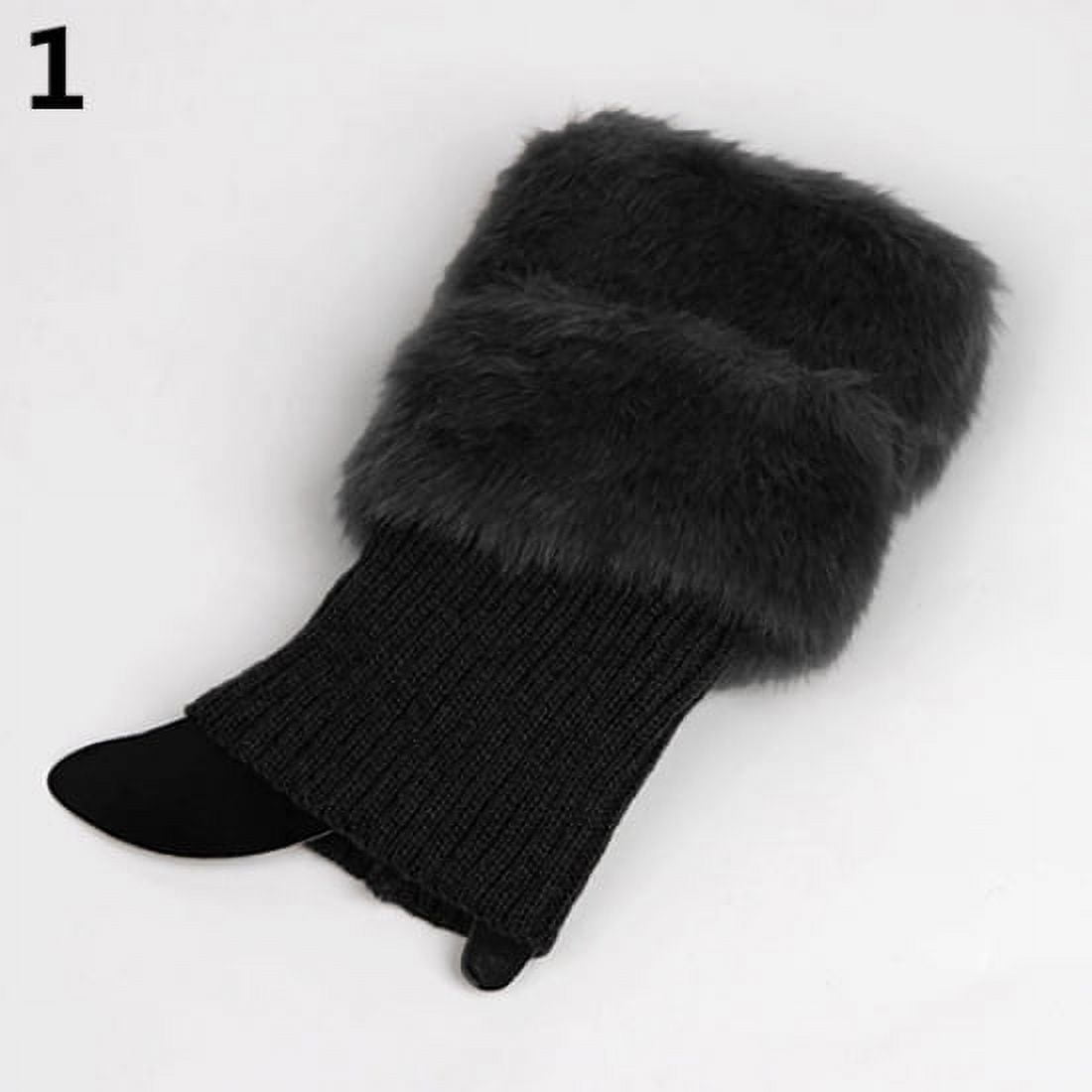 Besufy Adult Women Boot Topper Autumn Winter Furry Ribbed Boot