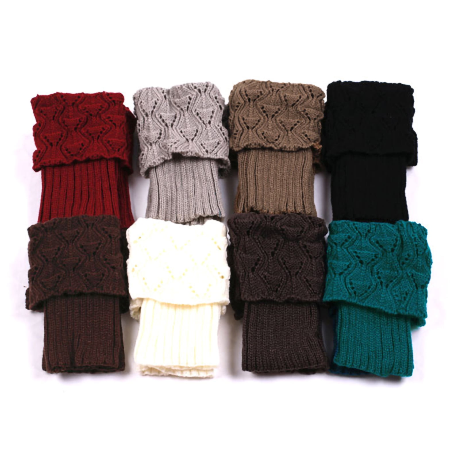 Besufy Adult Women Leg Warmers Winter Cuffed Crochet Boot Cuffs Knit ...