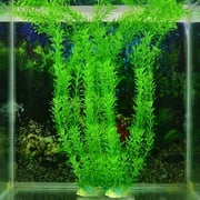 Besufy Aquarium Plastic Plant,Artificial Aquarium Plastic Fake Green Grass Plant Fish Tank Decor Ornament