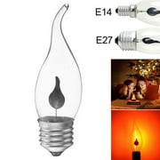 Besufy LED Flame Light Bulb 3W 220V E14/E27 LED Simulation Flicker Flame Candle Light Bulb Decorative Lamp,2 E14 LED