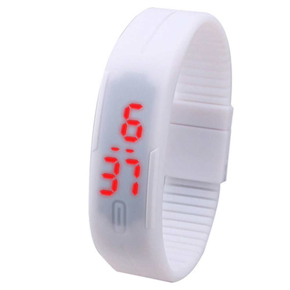 Besufy Men Women Fashion Silicone Red LED Sports Bracelet Touch Digital Wrist Watch