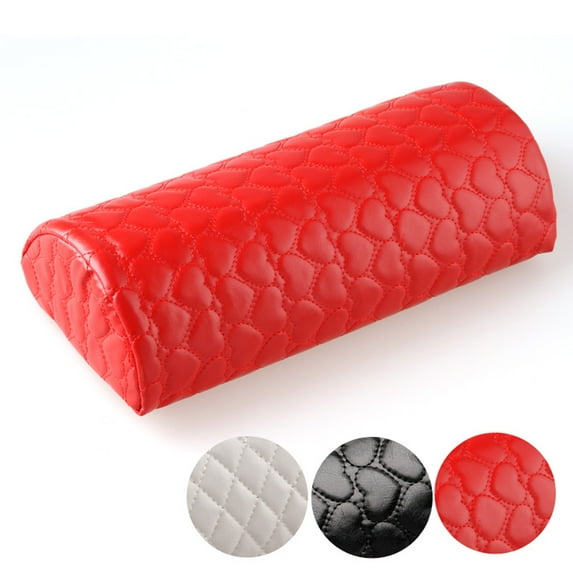 Besufy Nail Art Pillow Love Heart Soft Faux Leather Nail Art Pillow Manicure Hand Arm Rest Cushion