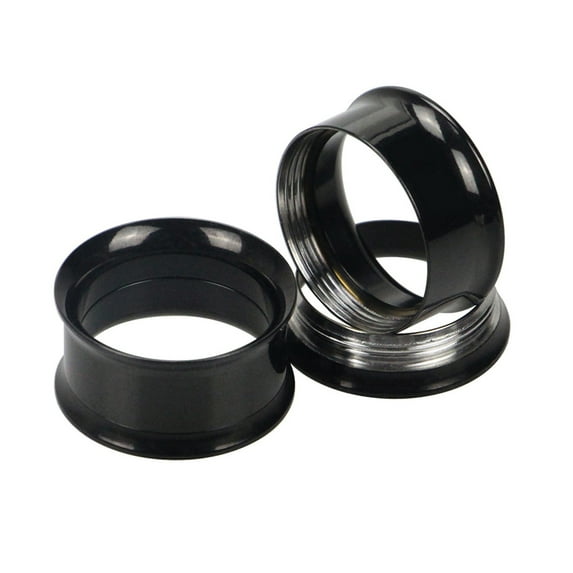 Besufy Unisex 1Pc Ear Expander Solid Color Skin-friendly Stainless Steel Double Flared Ear Gauges