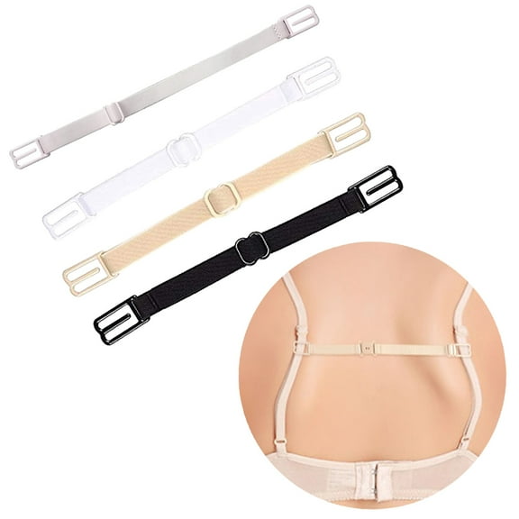 Besufy Women Bra Stap Clips,Non Slip Elastic Bra Strap Holder Adjustable Band Buckle Racer Back Clip White