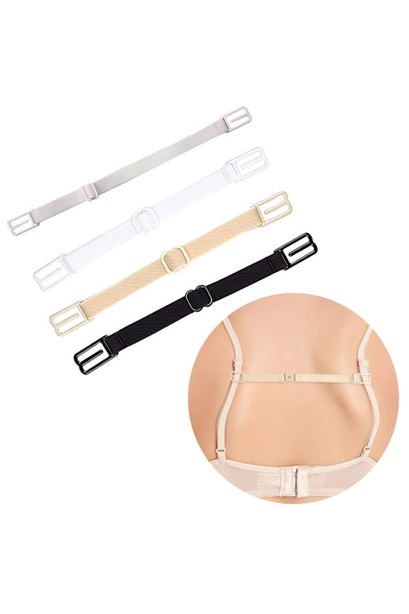 Women Bra Stap Clips,Non Slip Elastic Bra Strap Holder Adjustable Band Buckle Racer Back Clip White