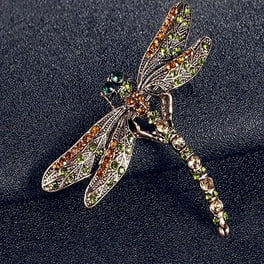 Dragonfly Crystal Brooch Pin – Enamel & Rhinestone, For Dresses, Scarves, Lapel
