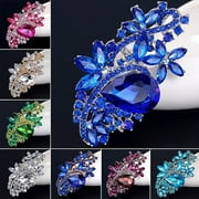 Besufy Women Brooch Pin Waterdrop Flower Rhinestone Crystal Brooches Bouquet Wedding Jewelry
