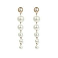 thumbnail image 1 of Besufy Women Long Faux Pearl Dangle Stud Earrings Statement Party, 1 of 8