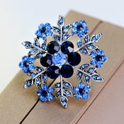 Besufy Women Snowflake Floral Circle Rhinestone Brooch Pin Christmas Jewelry