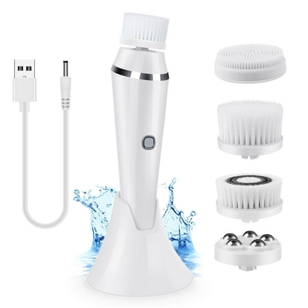 MichPong Facial Cleansing Brush Rechargeable Facial Scrubber IPX7 Waterproof 3 Speeds
