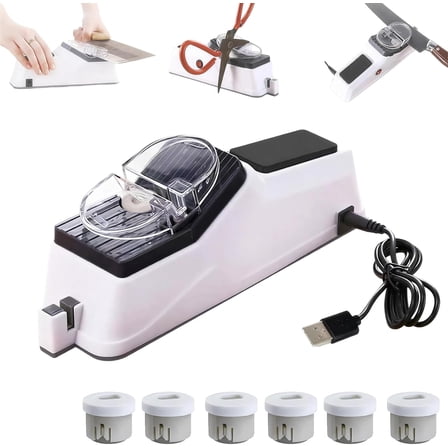 Besyner Sharp Pro USB Electric Knife Sharpener for Home Commercial Chef, Double Sided Knife Sharpener, Quick Sharpening & Polishing