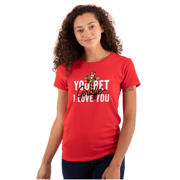 Bet Giraffe I Love You Funny Womens Slim Fit Graphic Tee Brisco Brands M