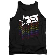 Bet Logo Cascading Rainbow Unisex Adult Tank Top,Black, Medium