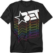 Bet Logo T-Shirt Logo Cascading Rainbow Unisex Graphic Tee for Men & Women