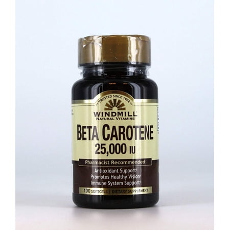 Beta Carotene 25, 000 MU softgels by Windmill - 100 ea