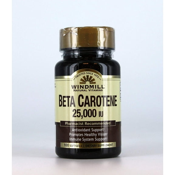 Beta Carotene 25, 000 MU softgels by Windmill - 100 ea