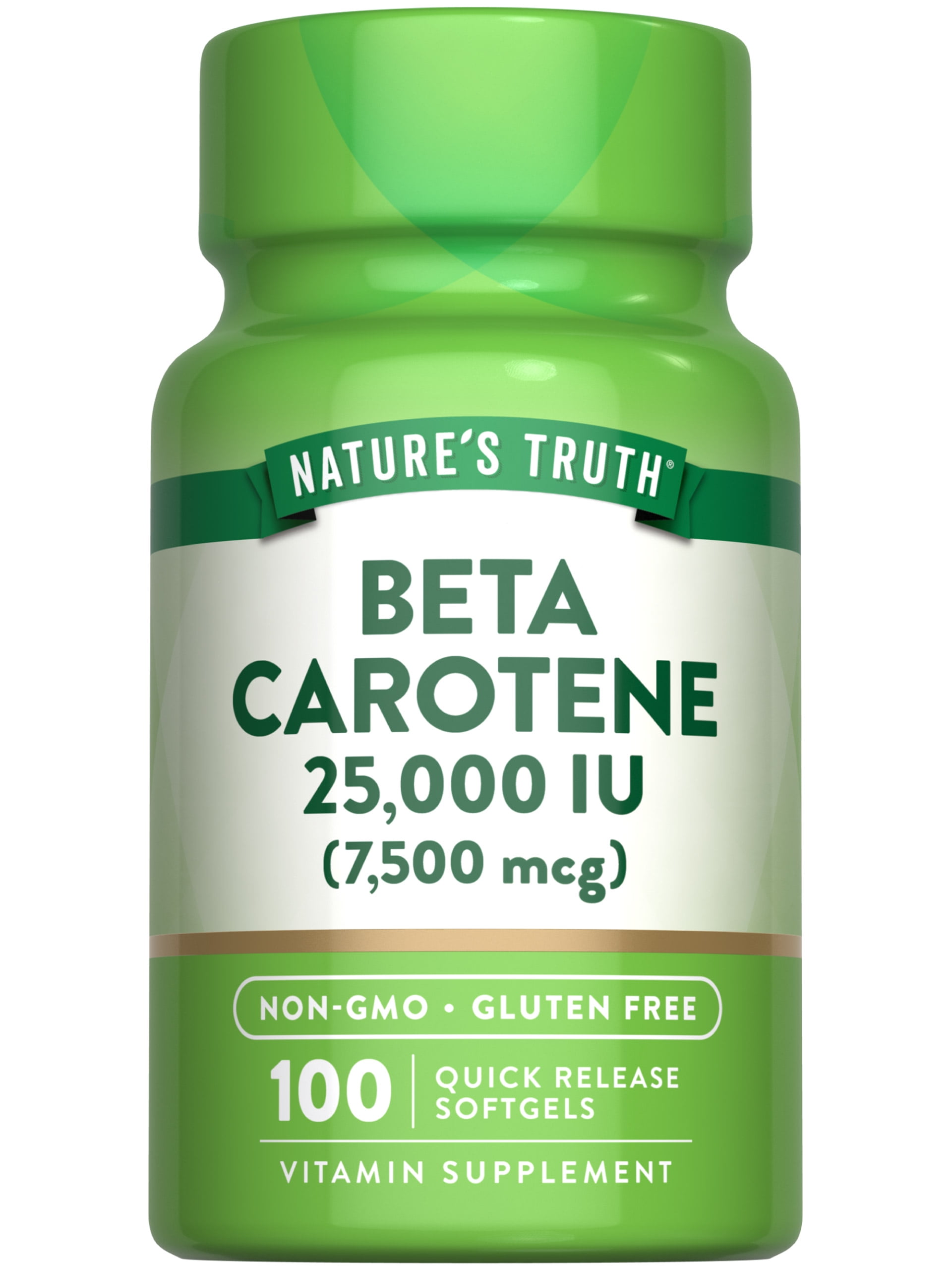 Beta Carotene 25000 IU Softgels ( 7500 mcg ) | 100 Count | Vitamin A Supplement | by Nature's Truth