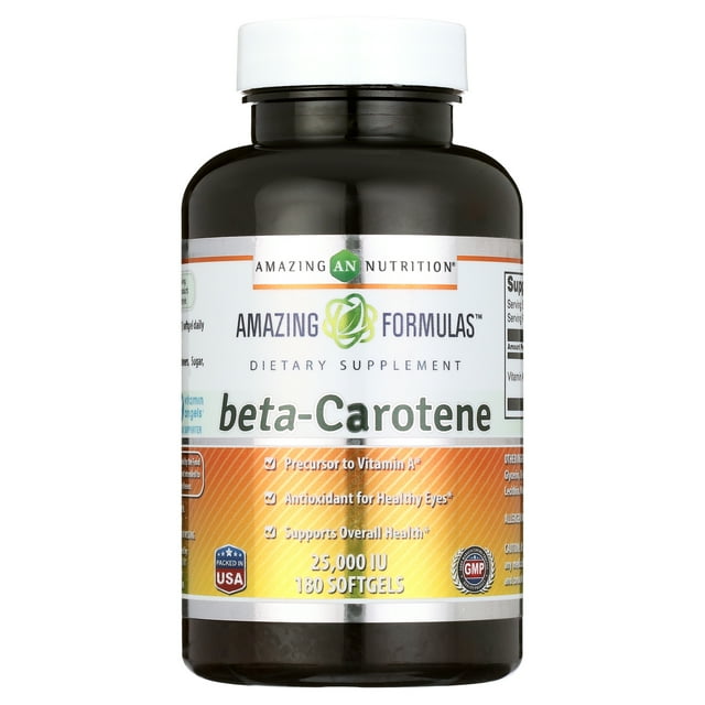 Amazing Formulas Beta Carotene Vitamin Antioxidant Supplement Capsule