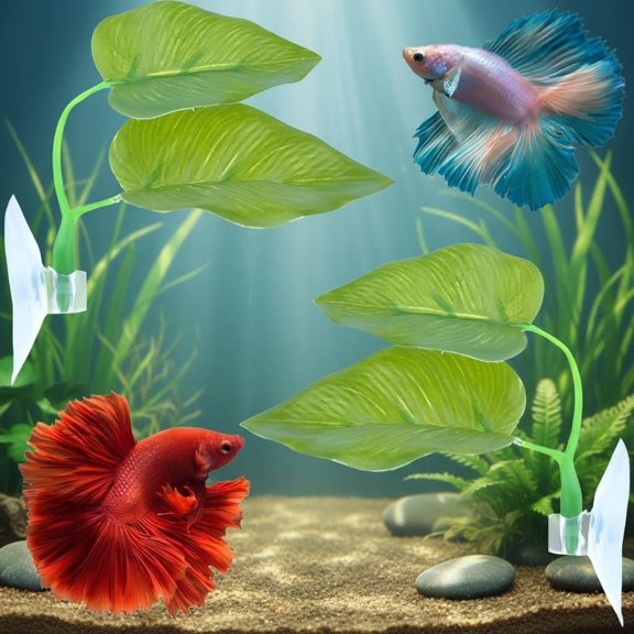 Beta Fish Toys, Betta Fish Leaf Hammock, Betta Fish Tank Decorations Aquarium Decor for Sleeping Resting Hiding Playing Breeding