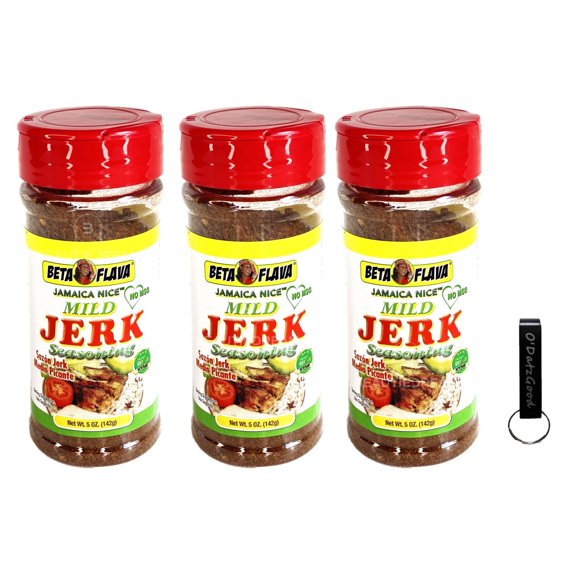 Beta Flava Mild Jerk Seasoning 5 oz (142g) Pack of 3 Packaged w/ ODatzGood