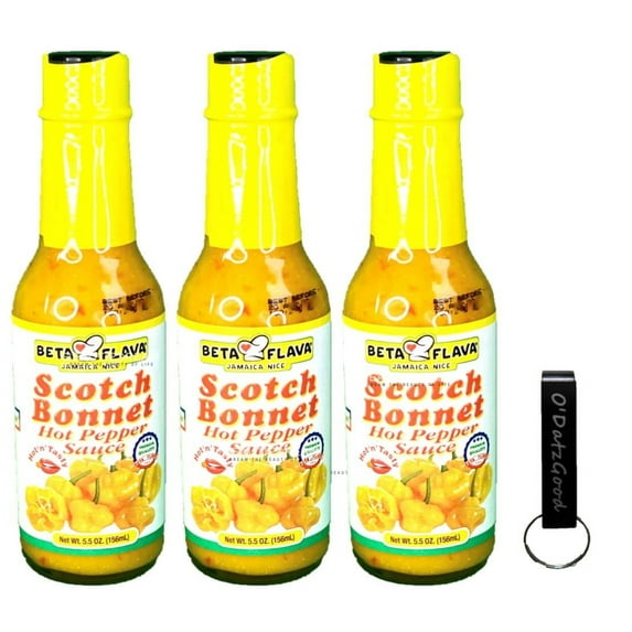 Beta Flava Scotch Bonnet 5 fl. oz (156ml) Pack of 3 Packaged w/ ODatzGood