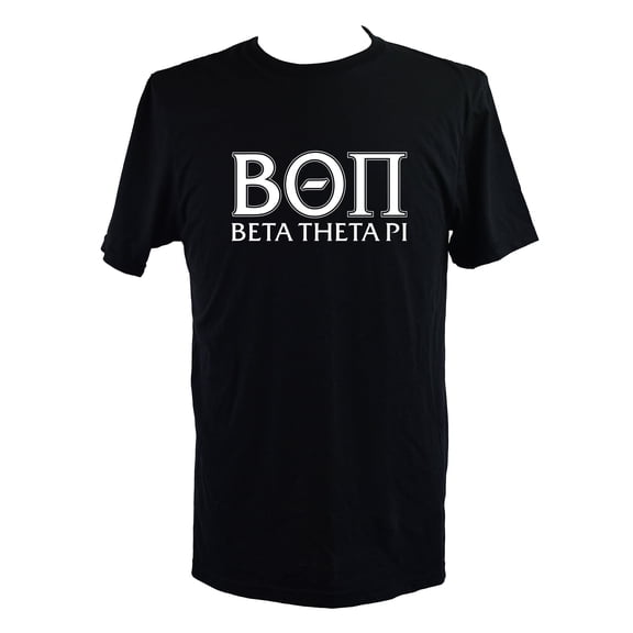 Beta Theta Pi T-Shirt - Varsity Letter Fraternity Tee, 100% Cottont, Size Large
