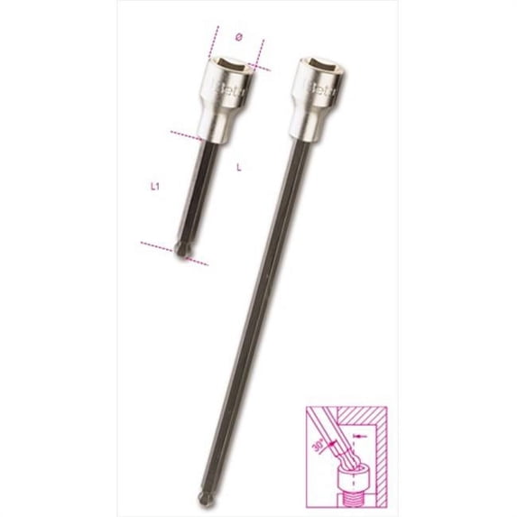 Beta Tools 009200493 920 BP8L - Ball Head Socket Drivers for hexagon screws