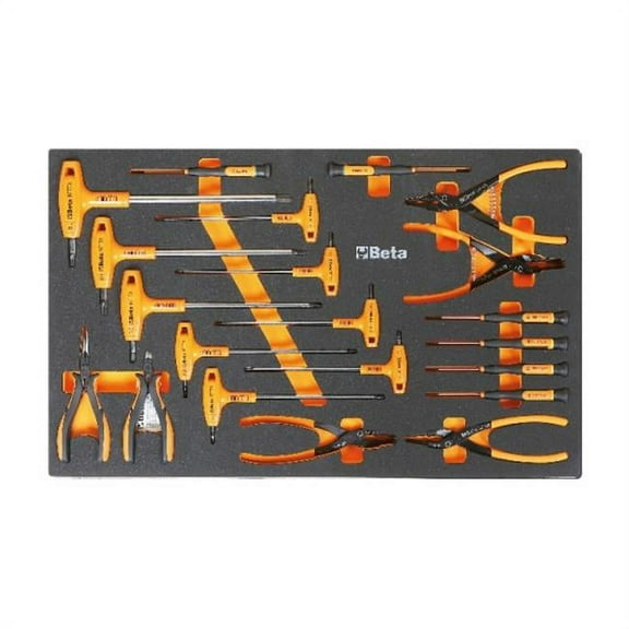 Beta Tools 024500875 Maintenance Tool Set with Soft Thermoformed Tray, 21 Piece