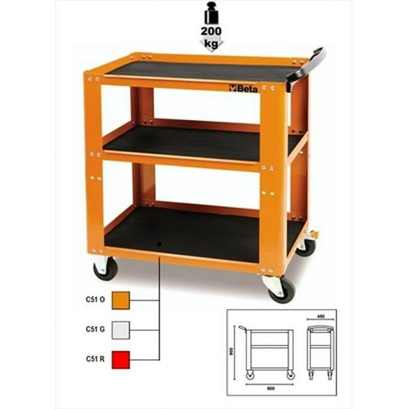 Beta Tools 051000001 C51-O-Easy Trolley - Orange
