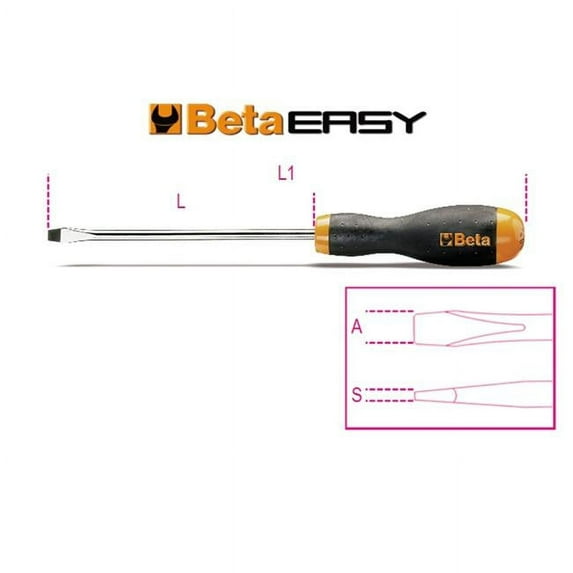Beta Tools USA 012010036 1201 4 x 150 mm. Screwdriver For Slotted Head Screws