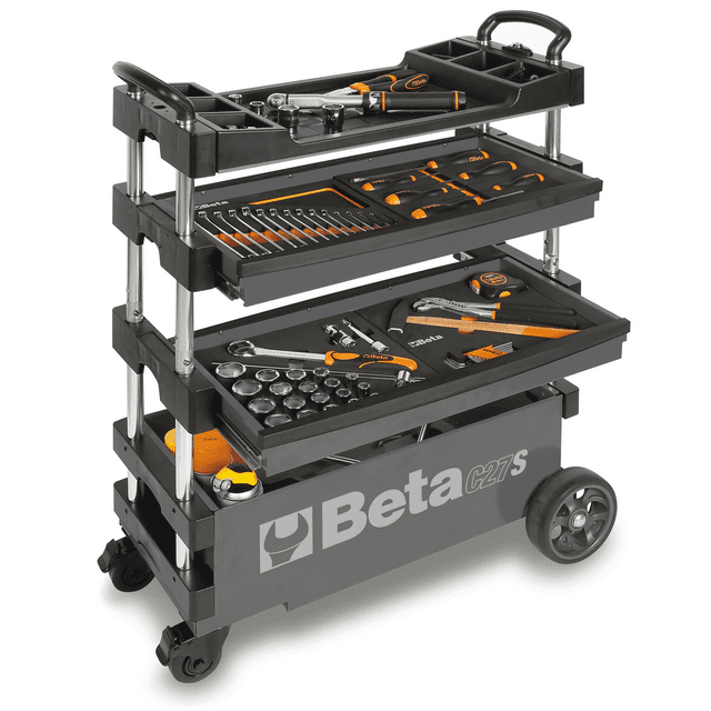 Beta Tools USA Folding Mobile Tool Cart, Grey