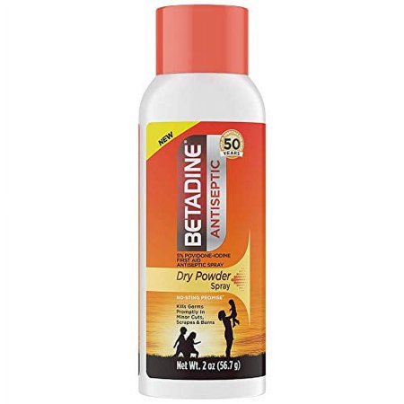 Betadine Antiseptic Dry Powder Spray, 2 Oz
