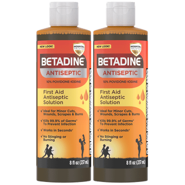 Betadine Antiseptic First Aid Solution Povidone-Iodine 10%, 8 Ounces