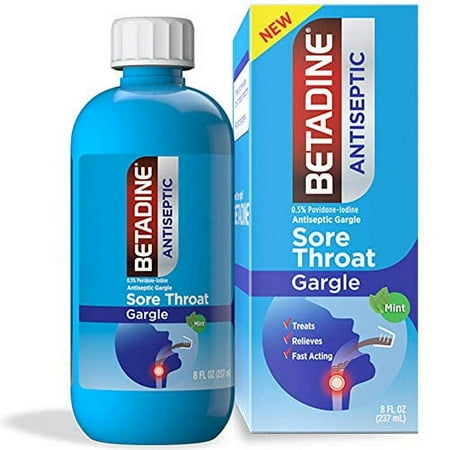 Betadine Antiseptic Mint Sore Throat Gargle, 8 Oz, 6 Pack