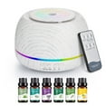 thumbnail image 1 of Betahouse Essential Oil Diffuser with Essential Oils Set, 300ml Aroma Diffuser with Remote Control, Humidifier with Color Lights for Room, Timer Setting, Auto Shut- White Wood, 1 of 6
