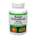 thumbnail image 1 of Natural Factors, Betaine HCL 500 mg, Supports Healthy Digestion and a Healthy Microbiome, 180 capsules, 1 of 3