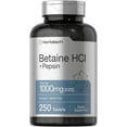 thumbnail image 1 of Betaine HCl with Pepsin | 1000mg | 250 Tablets | with Ginger Root | by Horbaach, 1 of 7