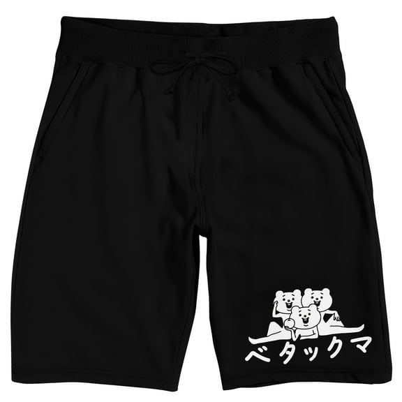 Betakkuma Kanji Title Men's Black Lounge Shorts-Medium