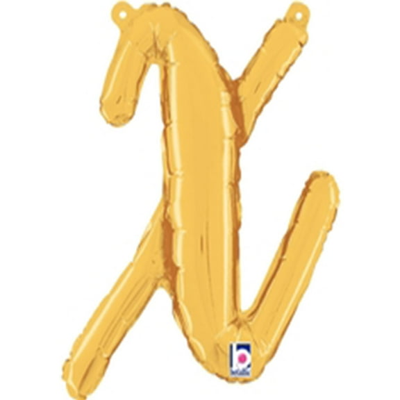 Betallic 14" Script Letter X Gold (Air-Filled) Foil Balloon