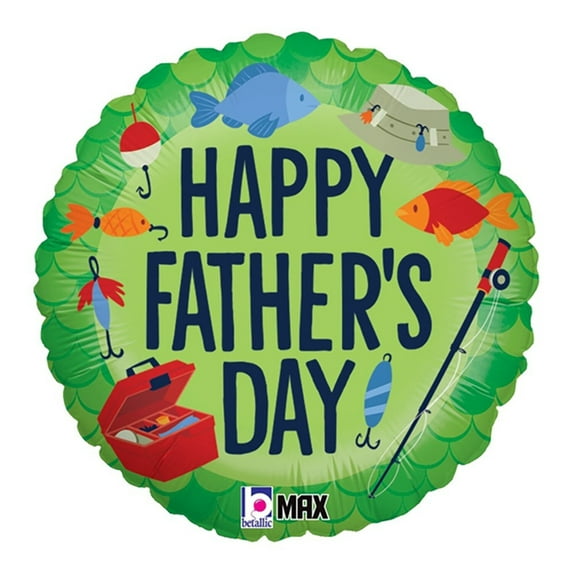 Betallic 18" Father's Day Fishing Foil Mylar Balloon, Party Supplies Decorations