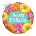 thumbnail image 1 of Betallic 78814 18 in. Bright Birthday Blooms Holo Flat Foil Balloon, 1 of 1