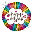 thumbnail image 1 of Betallic 72228 18 in. Retro Rainbow Birthday Holo Flat Foil Balloon, 1 of 3