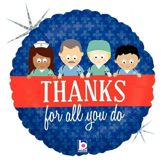 Betallic 18 in. Thanks for All You Do Holo Flat Foil Balloon