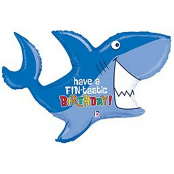 Betallic 86580 39 in. Birthday Shark Shape Balloon