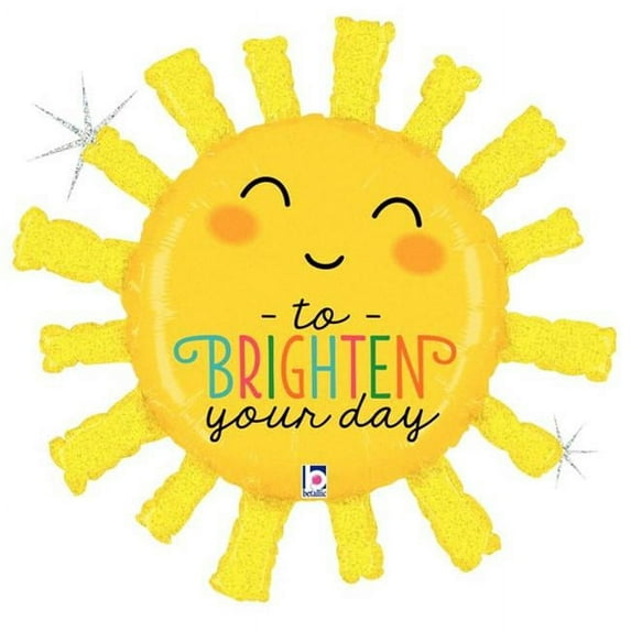 Betallic 91917 32 in. Glit Bright Sun Holo Shaped Flat Foil Balloon