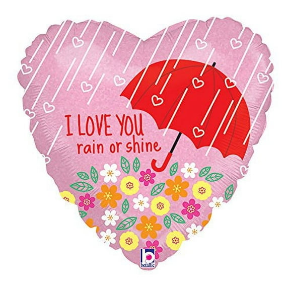 Betallic Burton & Burton I Love You Rain Or Shine Party Foil Baloon, 18