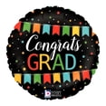 thumbnail image 1 of Betallic Congrats Grad Banner Party 18" Foil Balloon, Black, 1 of 1