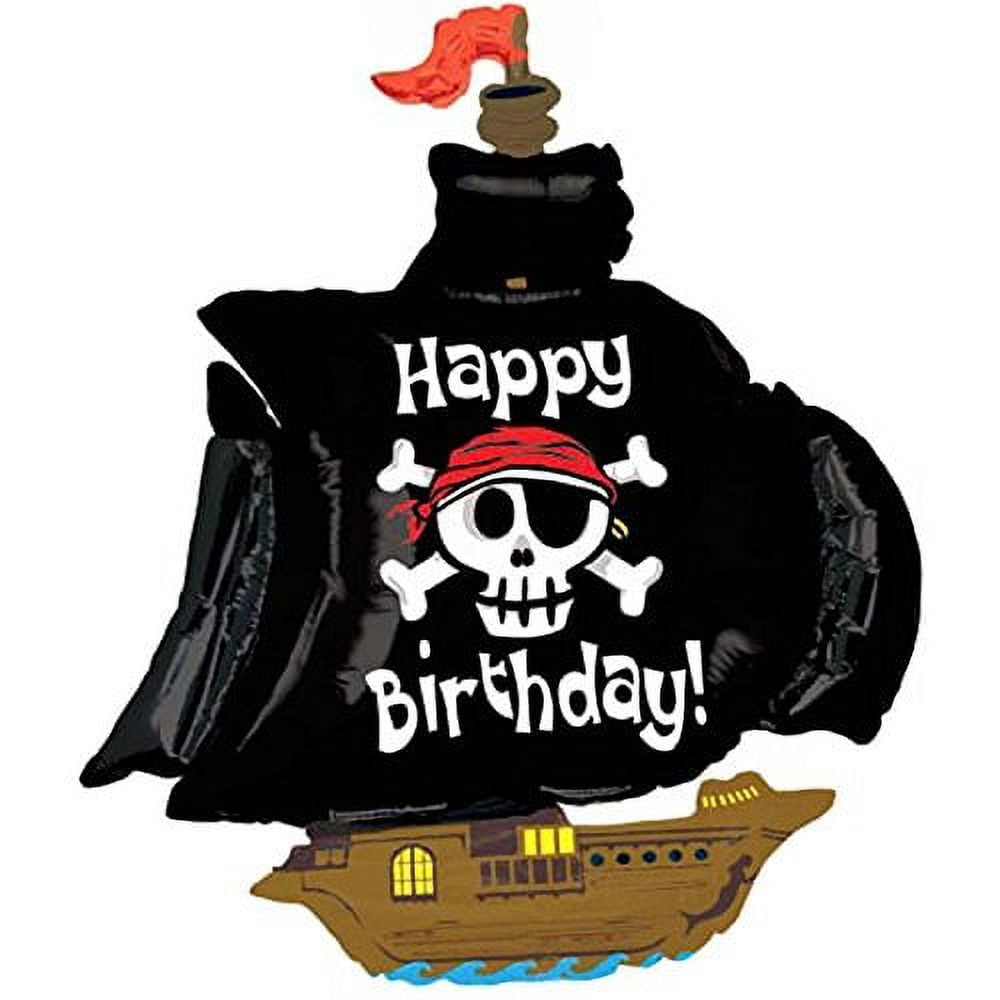 BETALLIC 46" Packaged Happy Birthday Pirate Ship Balloon